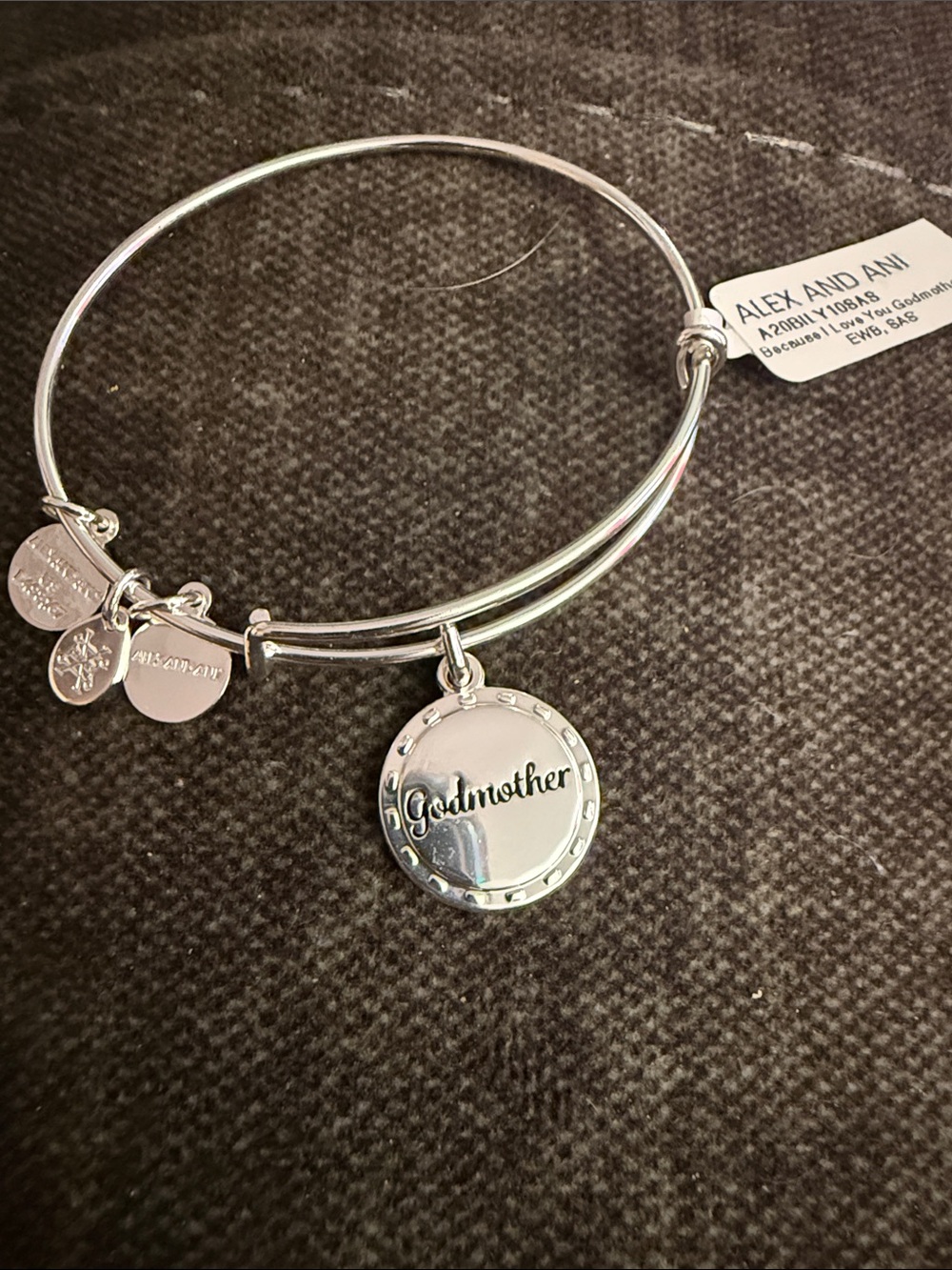 Alex and Ani Silver Godmother Disc Bangle Bracelet